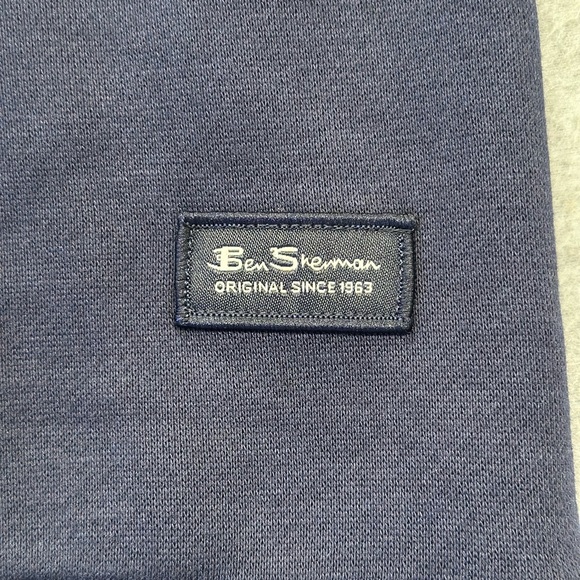 Ben Sherman Men’s Quilted Yoke Fleece Pullover - Navy Blazer - Picture 7 of 7